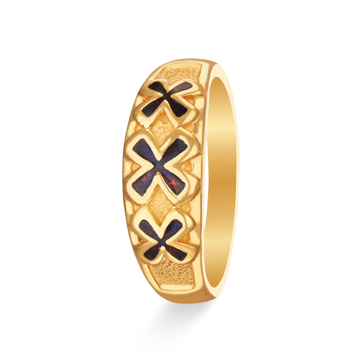 Buy Round Criss Cross Designer Mens Gold Ring - Joyalukkas