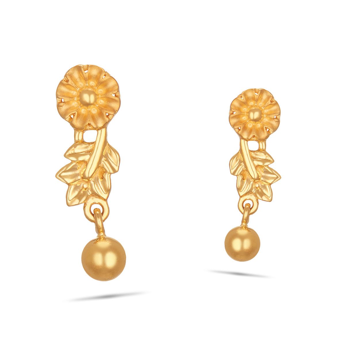 Hanging Floral Design Gold Earrings at Rs 18000/set in Sitapur | ID:  23775365397