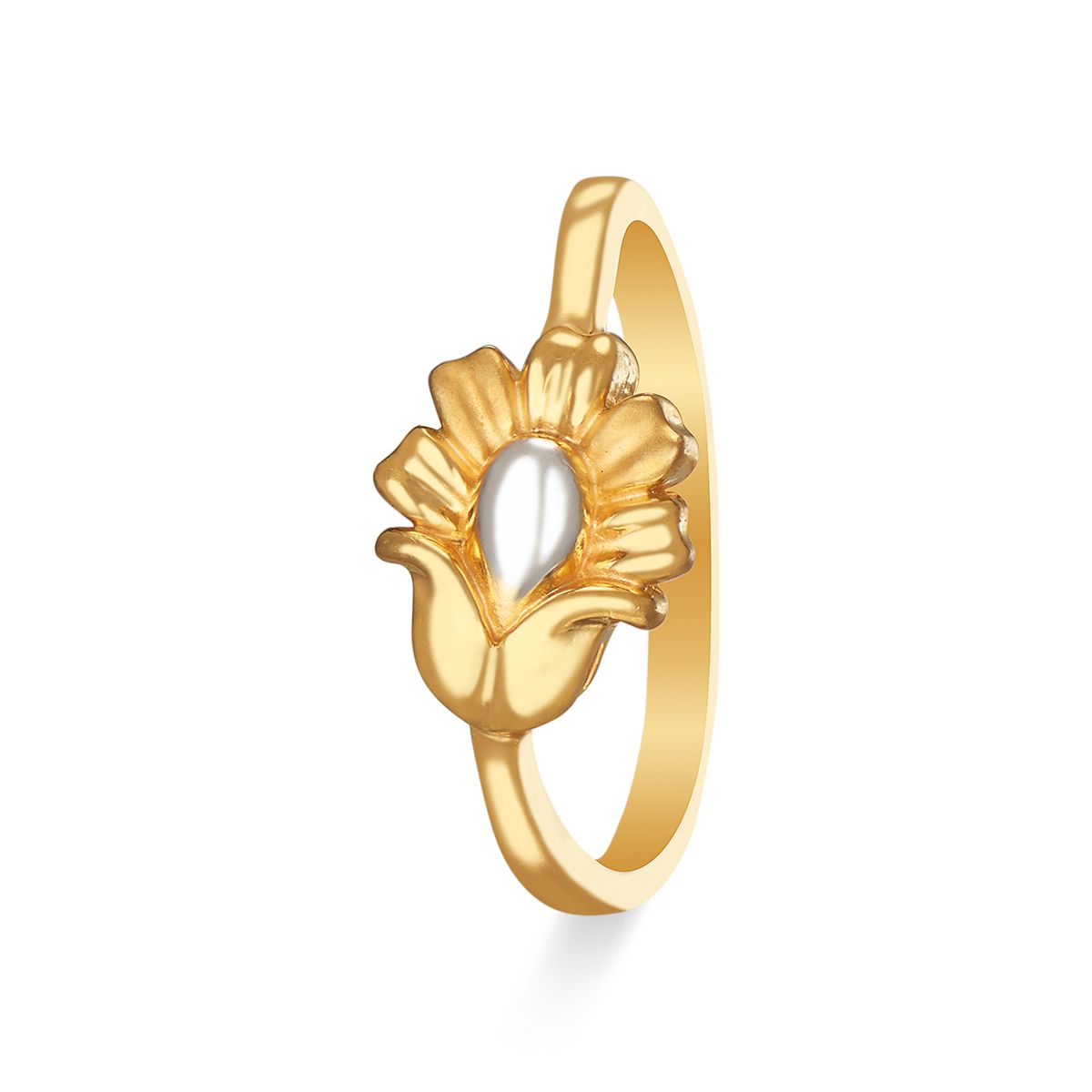 14 Karat Yellow Gold Flower Ring with 1.08 Carat of Diamonds - Fashion Rings