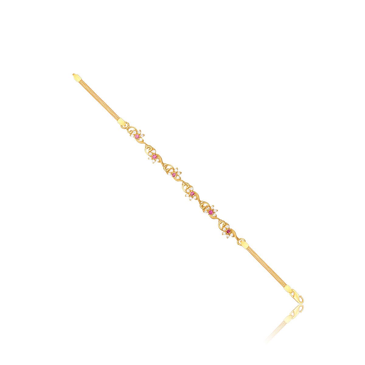PARTIZ® Girl's Fashion Gold Plated Flower Bracelet for Women/Girls (Pack of  1)