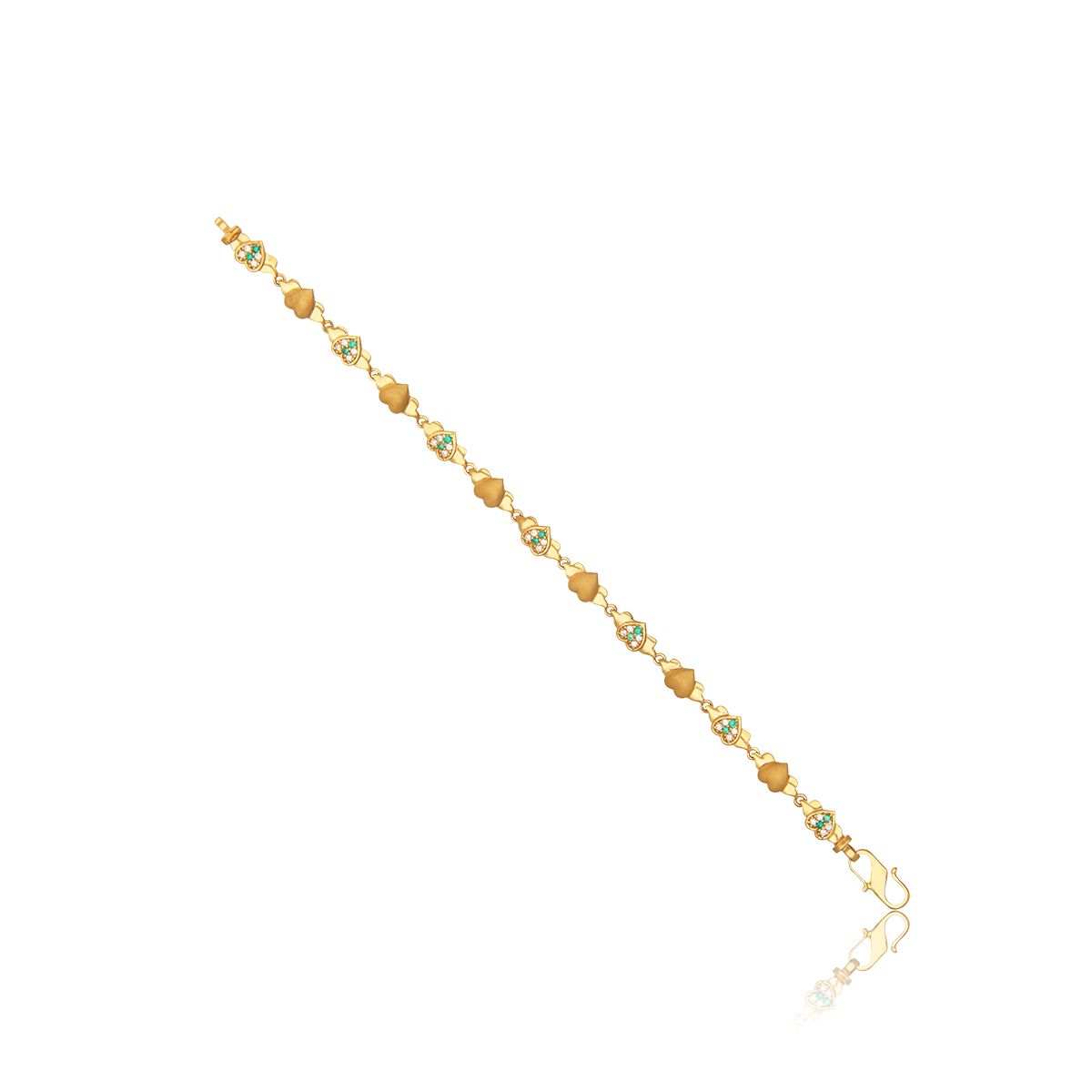 Vòng tay Amour Diamond Cut Figaro Chain Bracelet In 18K Yellow Gold Plated  Sterling Silver chính
