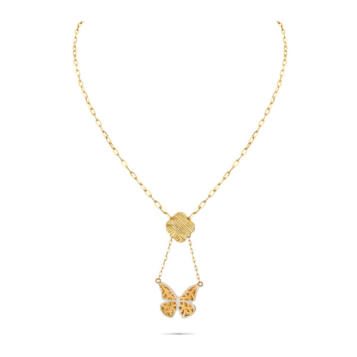 Flower Shaped Gold Pendant with Chain For Kids