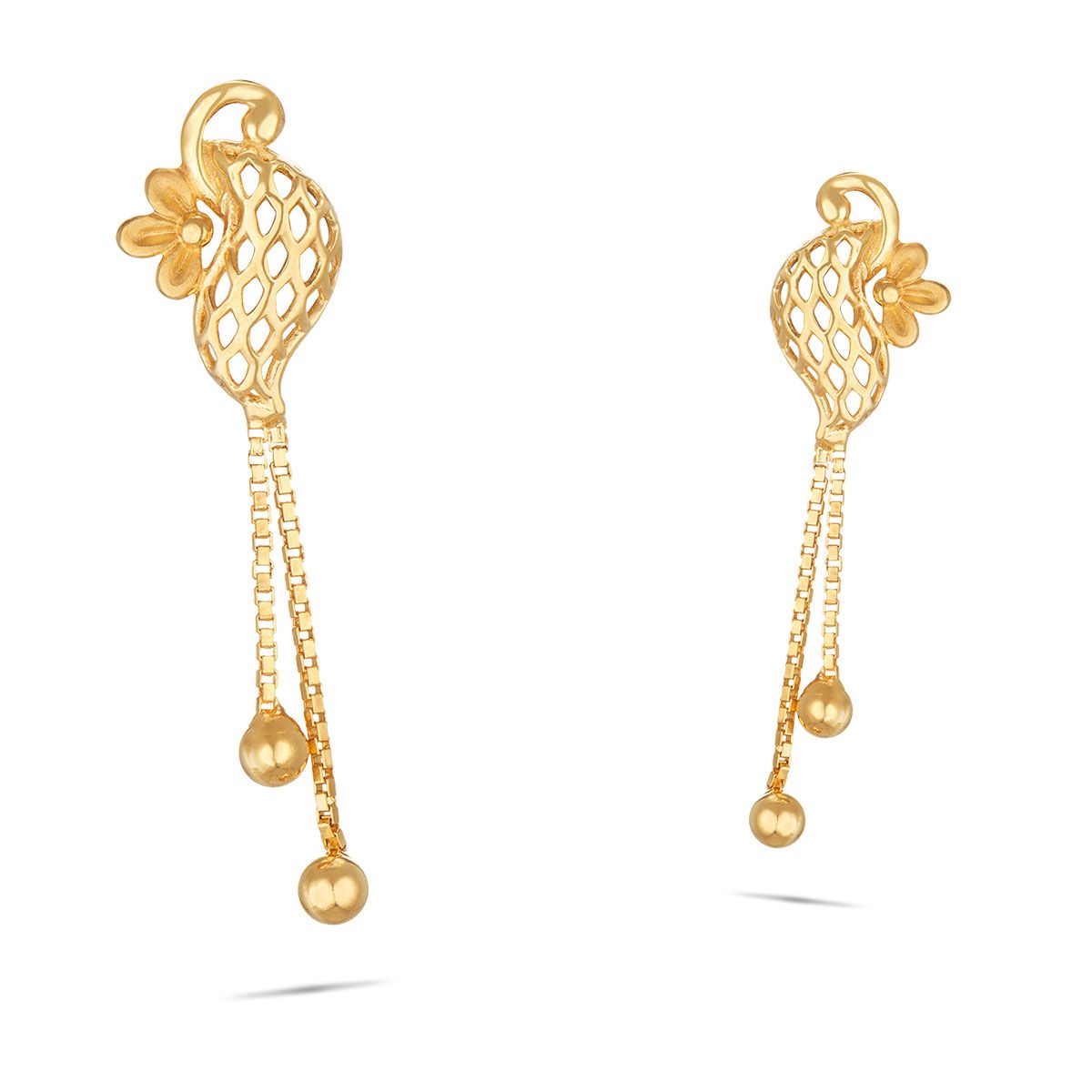 Light Weight Hyderabadi Pearl Chandbali Earrings in 22k Gold