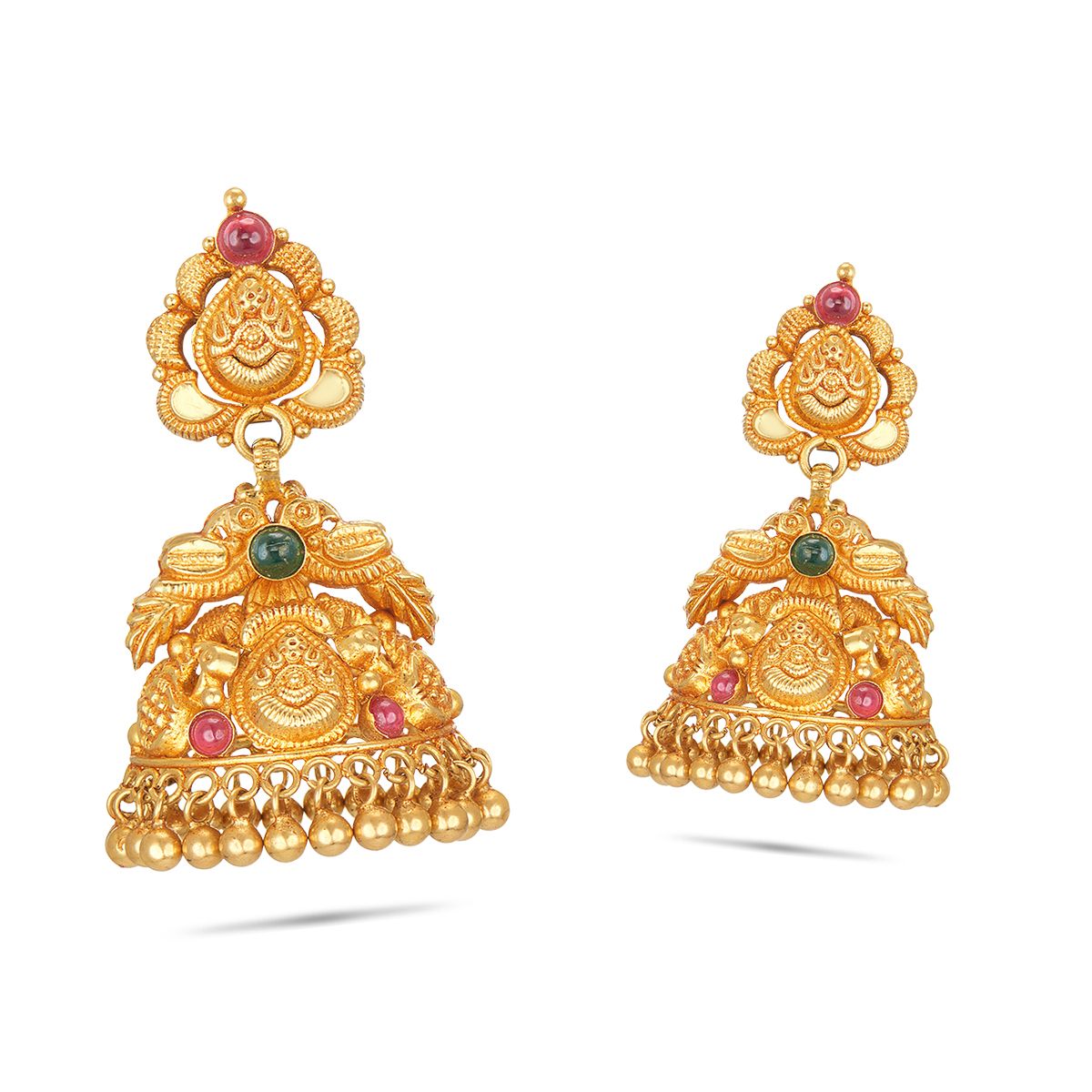 Bridal Wear Gold Jhumka Earring