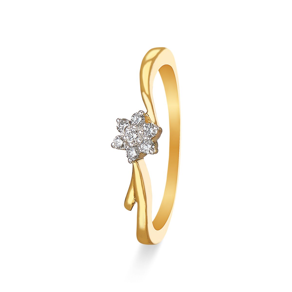 Glimmering Gold Solitaire Finger Ring