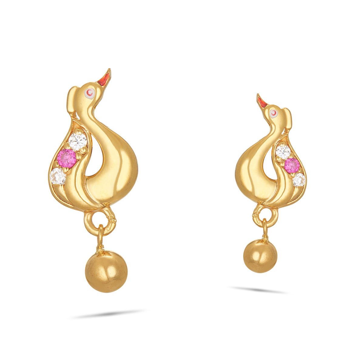 Gold Peacock Earring