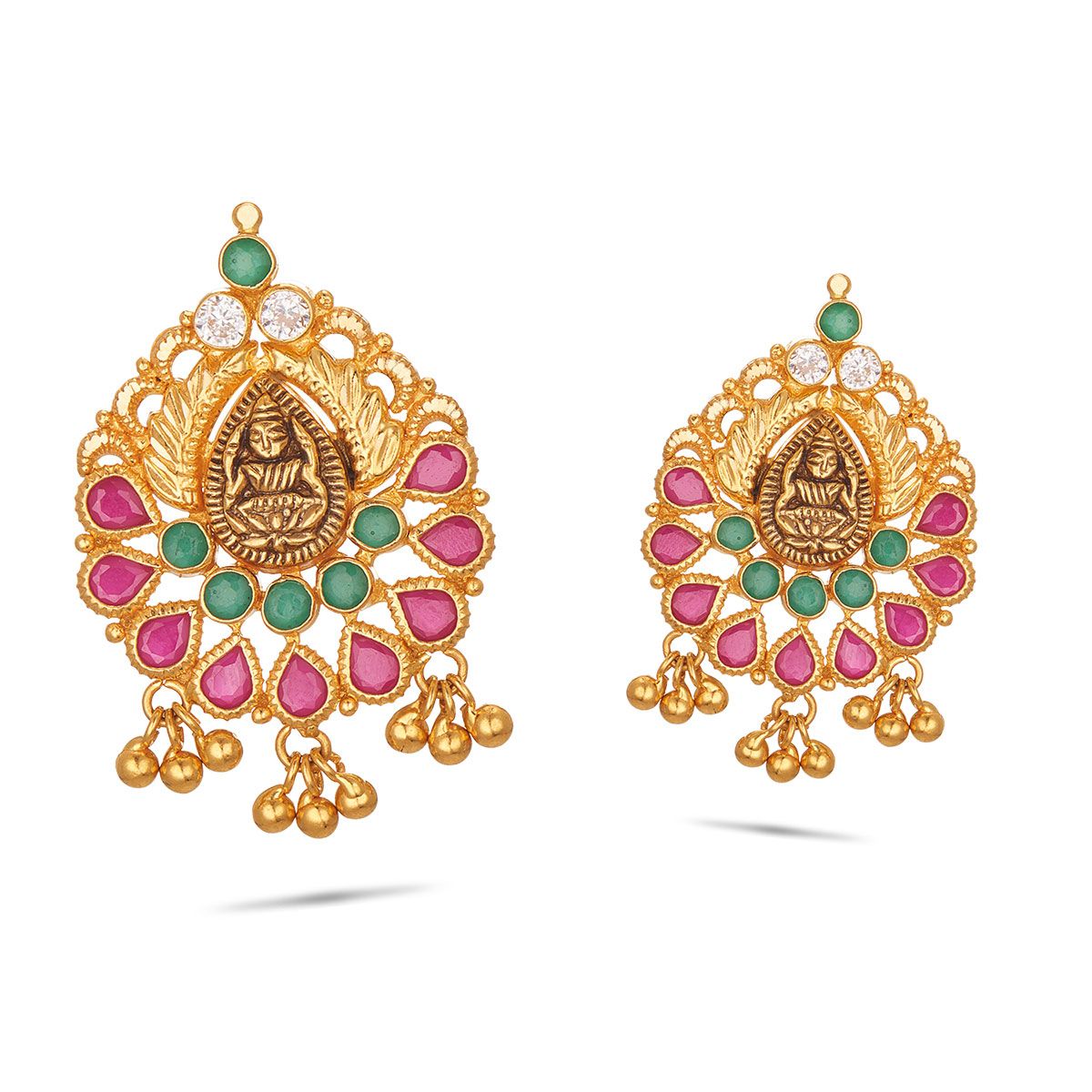 Beautiful Trendy Dual Sided Temple Gold Design Earring Jhumka Buy Online At  LittleFingers : LittleFingers: Amazon.in: Fashion