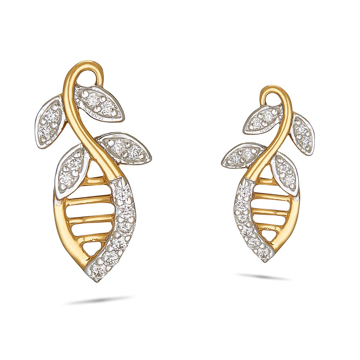 Leaf on sale diamond earrings