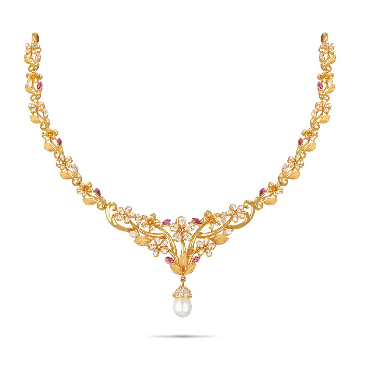 Trendy Floral Gold Necklace