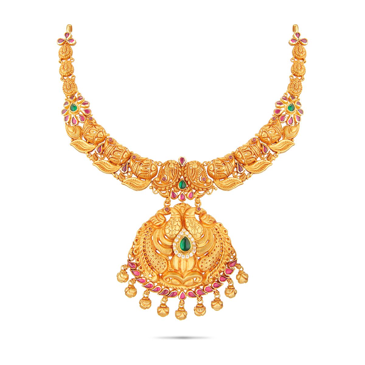Latest Peacock Design Gold Necklace