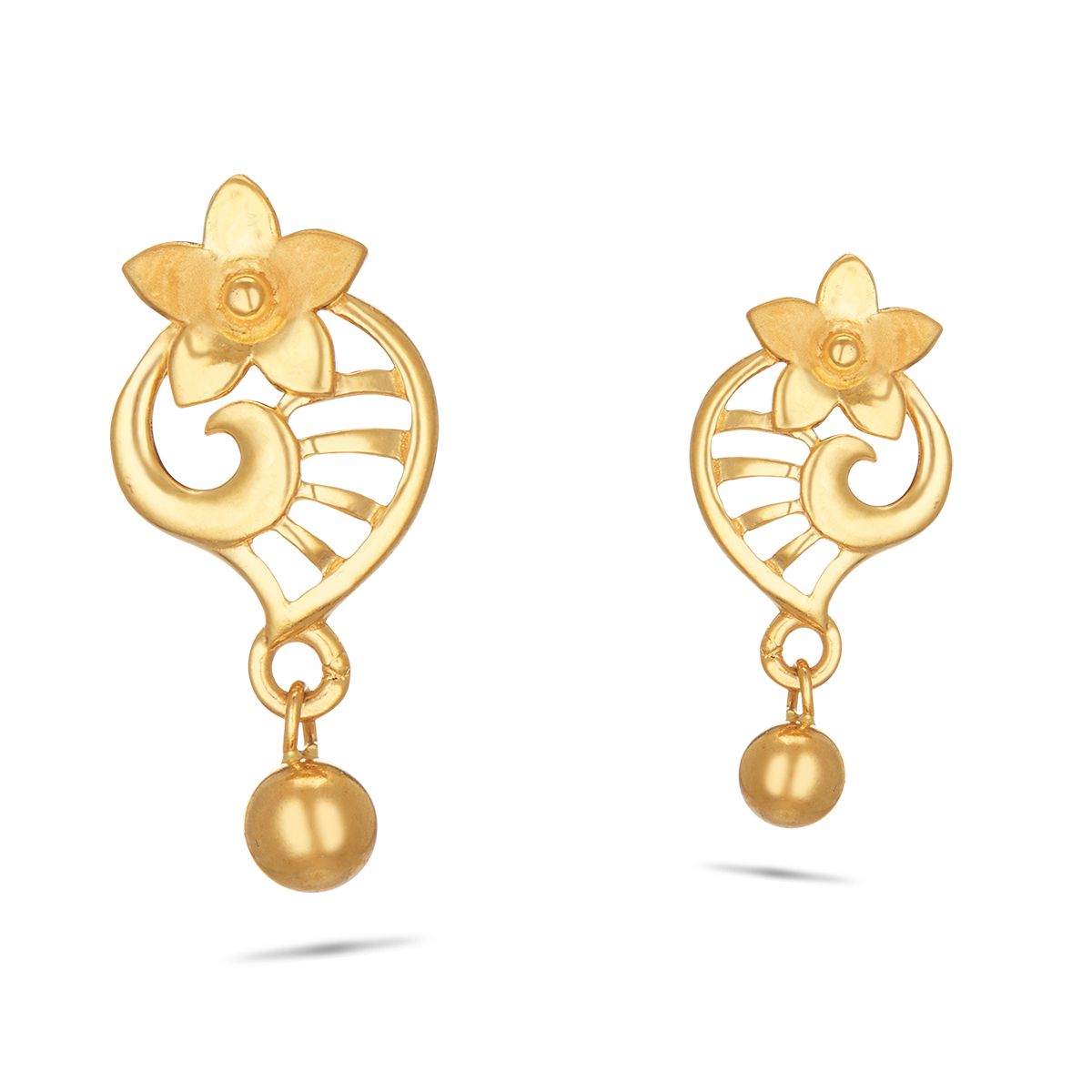 Buy SOHI Women Gold Floral Drop Earrings Online