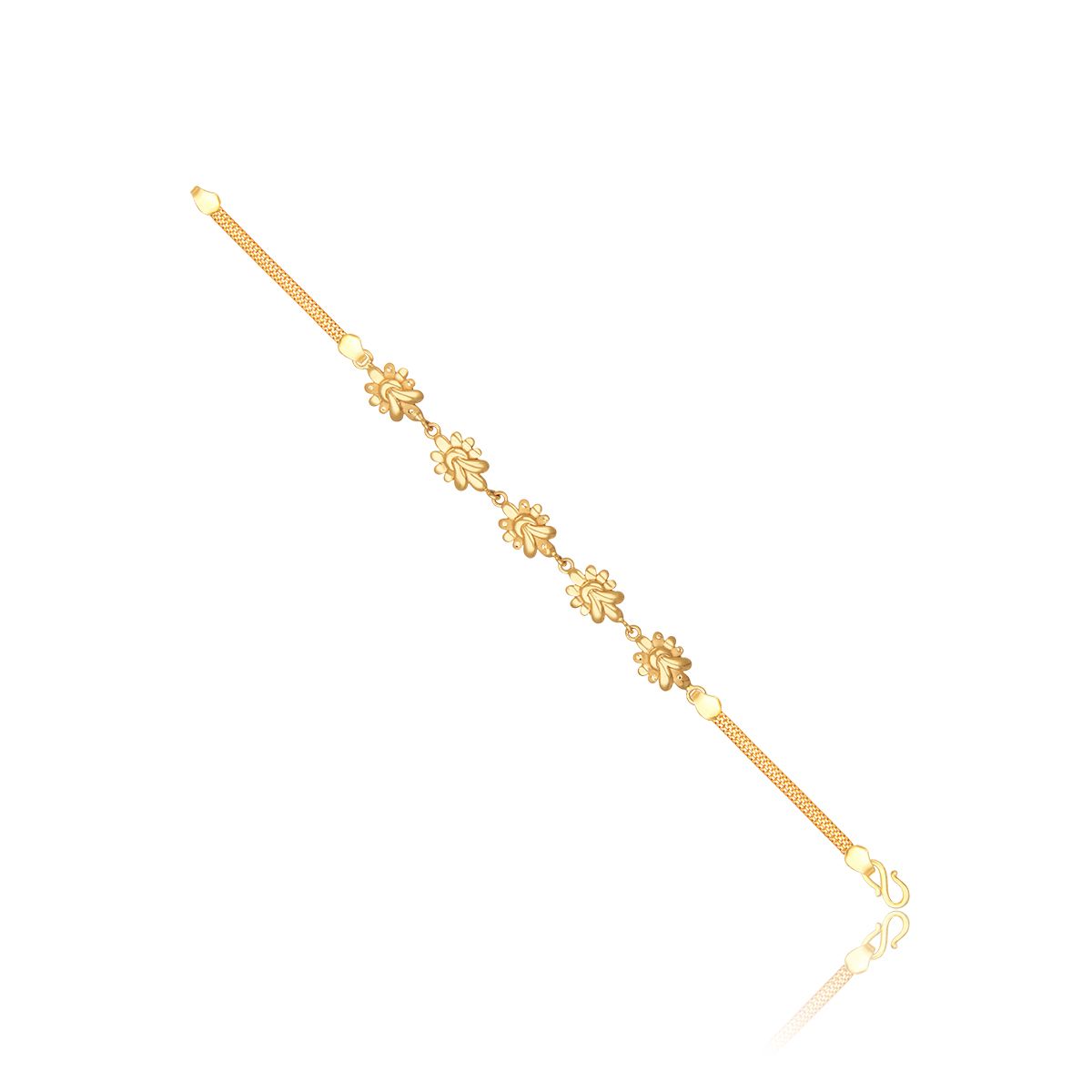 Attractive Heart Butterfly Gold Bracelet