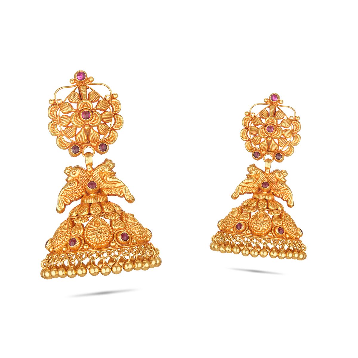 Bridal Wear Gold Jhumka Earring