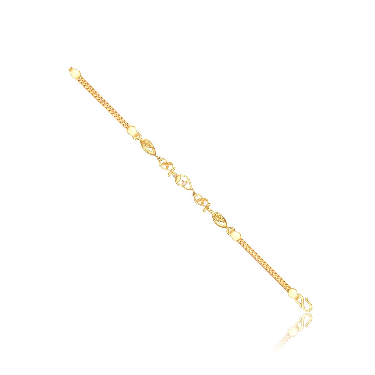 22kt yellow gold handmade gorgeous link chain diamond cut design bracelet  jewelry hallmarked jewelry from india GBR003 | TRIBAL ORNAMENTS