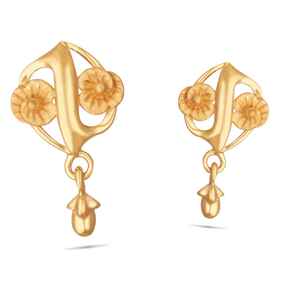 22KT Gold Women Daily Wear Earring-Drops WD114