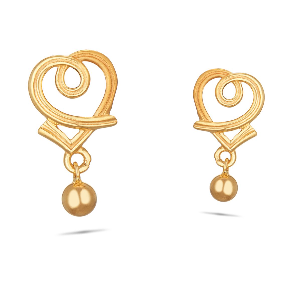 Heart Design Gold Earring