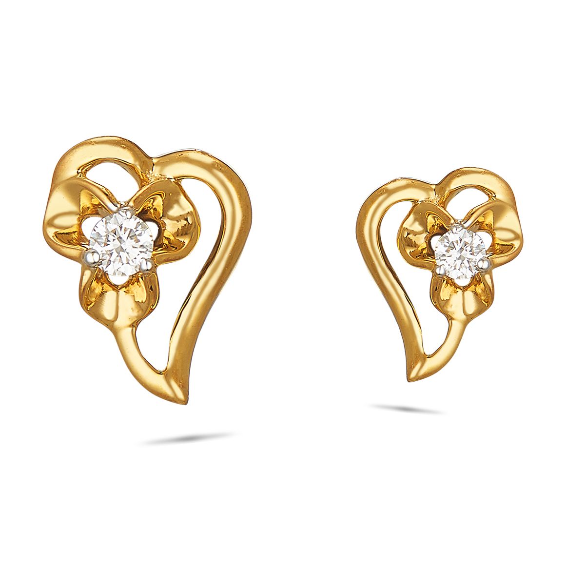 Impressive Flower Design Gold Drop Earring