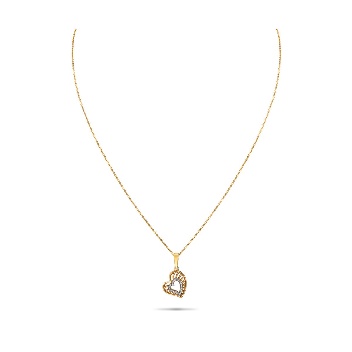 Buy Heart Diamond Necklace | Gold Plated Jewelry – PALMONAS