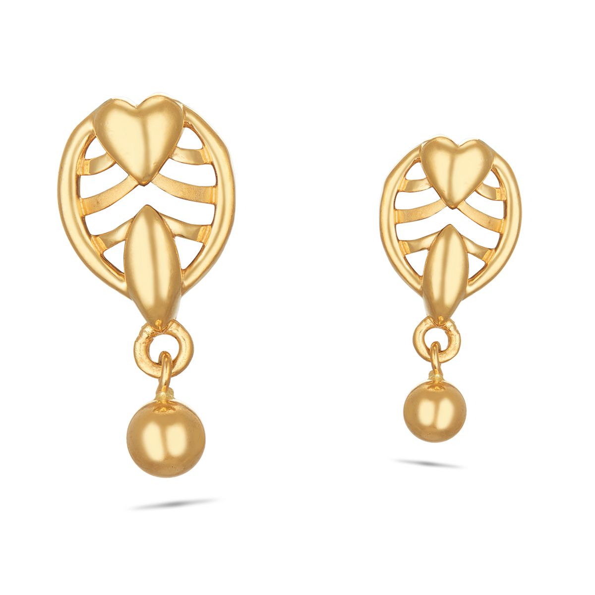 Simple Pearl Glossy 18K Gold Copper Stud Drop Earring for Women – ZIVOM