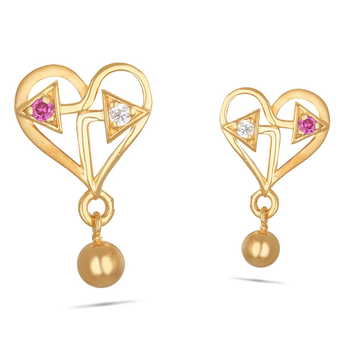 ZENEME Mangalsutra American Diamond Studded Heart Shape Gold Plated  Tanmaniya Nallapusalu Pendant With Earrings for Women (Design-2) :  Amazon.in: Jewellery