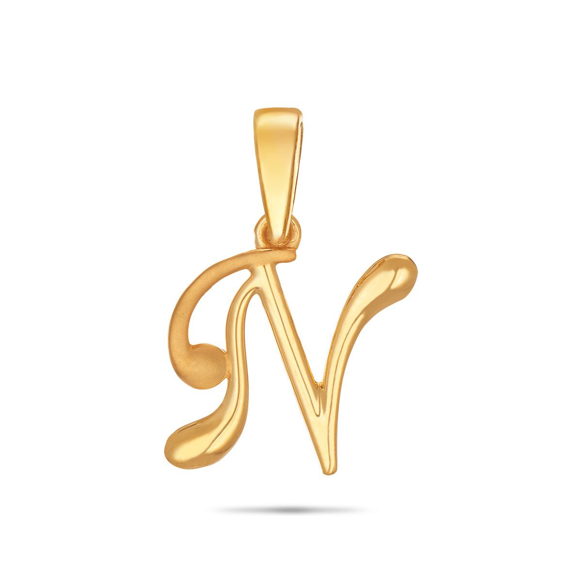 Stylish N Letter Gold Pendant