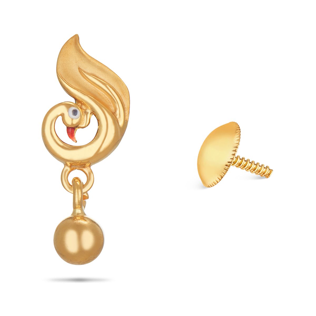 Gold Peacock Earring