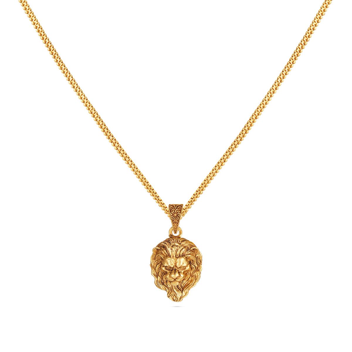 Lion Pendant Men's Dollar Design In Gold Gold Necklace Lion