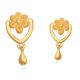 Impressive Flower Design Gold Drop Earring