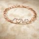 Love Textured Heart Diamond Rose Bracelet