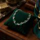 Emerald Leaf Rose Diamond Necklace