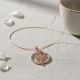 Elegant Leaf Rose Diamond Pendant