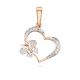 Diamond Butterfly Heart Pendant