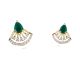Emerald Fan Drop Earrings
