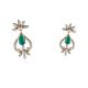 Emerald Bridal Bloom Diamond Earrings