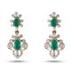 Emerald Floral Teardrop Diamond Drops 