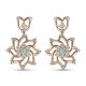 Fancy Floral Rose Gold Diamond Drops