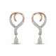 Rose Gold Heart-In Diamond Drop Earrings