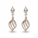 Luxury Rose Gold Curved Sparkle Drop Earrings