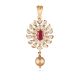 Bridal Ruby Floral Cluster Diamond Pendant 