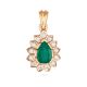 Floral Green Stone Diamond Pendant