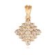Symmetric Gold Diamond Floral Pendant 