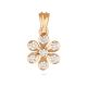Symmetric Gold Diamond Floral Pendant 