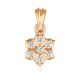 Symmetric Gold Diamond Floral Pendant 