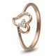 Trendy Heart Rose Gold Diamond Ring