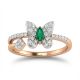 Emeral Butterfly Rose Diamond Ring