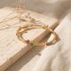 Graceful Ruby Emerald Cluster Diamond Bangle