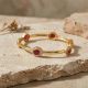 Exquisite Oval Ruby Halo Diamond Bangle