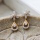 Daisy Teardrop Diamond Drop Earrings