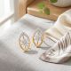 Marquise Leaf Diamond Stud Earrings