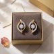 Imperial Leaf Eye Diamond Stud Earrings